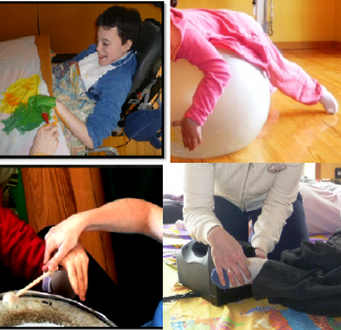 Diferentes momentos de las sesiones de estimulación basal y multisensorial a través del arte