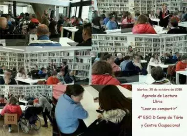 Inclusión alumnos del centro Oupacional " El Prat" participan en la campaña de fomento lector con escolares.