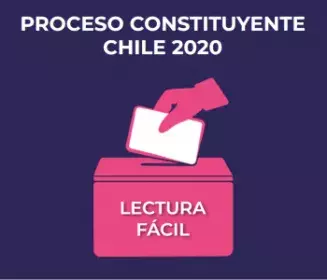 Portada del libro, donde aparece el título y el dibujo de una mano introduciendo un voto en la urna. En la urna dice Lectura Fácil.